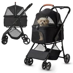Kočárek pro zvířata Qppet Bobbie Pet Black