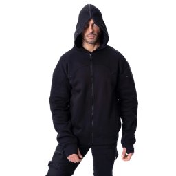 pánská mikina Zip POIZEN INDUSTRIES - CROWE - BLACK - H-CRWEM-B