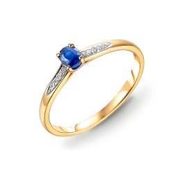 Briliantový prsten se safírem 0,03 ct, kombinované zlato 14K IZBR1094Z