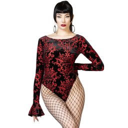 body dámské KILLSTAR X TWIN TEMPLE - Adversary - Red - KSRA009945