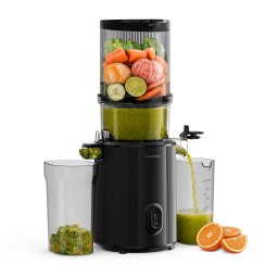 Klarstein Wavyn studený lis na šťávu | 300 W | funkce zpětného chodu | výkonný | široký plnicí otvor 130 mm