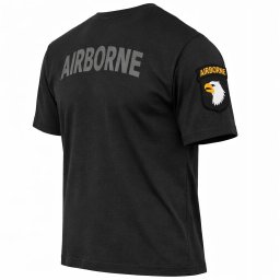 Triko AIRBORNE s nášivkou 101 divize na rukávu ČERNÉ vel. L