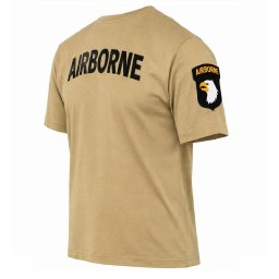 Triko AIRBORNE s nášivkou 101 divize na rukávu SAND-PÍSKOVÉ vel. L