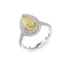 Diamantový prsten se žlutým lab-grown diamantem ve tvaru slzy 2,13 ct, kombinované zlato 14K IZLG1570AP