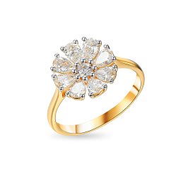 Prsten s květinovým motivem z lab-grown diamantů 1,28 ct, kombinované zlato 14K IZLG1572