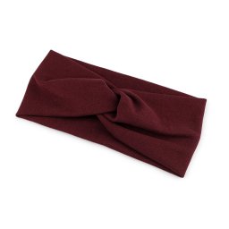 Dámská čelenka soft fleece křížená, barva 5 vínová