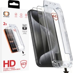 Tel Protect Dust-Free Easy Fit Full Glue 6D 2-Pack iPhone 15 Pro Max, černé