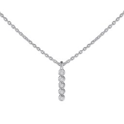 Silvego Diamantový náhrdelník Sylwana z bílého zlata 40+5 cm 0,04 ct - DNN4118NGWD