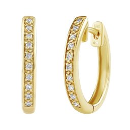 Silvego Diamantové kruhové náušnice (0,07 ct) Deborah ve žlutém zlatě 13 mm - DNN3685EGY