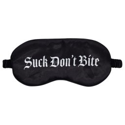 Au! - satnov on maska s npisem ,,Suck Don't Bite" (ern)