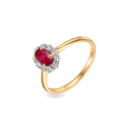 Zlatý prsten s rubínem a diamanty 0.040 ct Hallie IZBR455