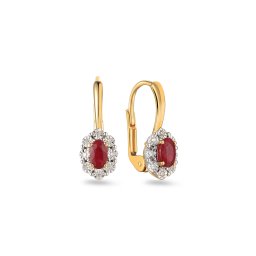 Briliantové náušnice s rubíny 0,060 ct IZBR455N