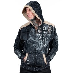 pánská mikina na zip WORNSTAR - Bullet Saint - černá - WSHZ-BSNT