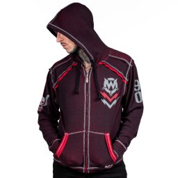 pánská mikina na zip WORNSTAR - Loud AF - černá/červená - WSHZ-LAFRK
