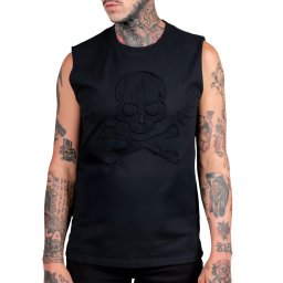 pánské tílko WORNSTAR - Black Skull - černé - WSTM-BKSKL-SLV
