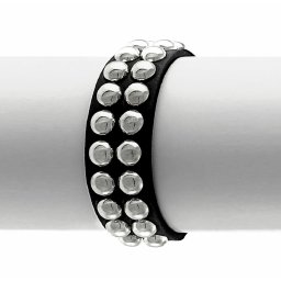 náramek BLACK SNAKE ROUND RIVETS 2 ROWS - LSF1 89
