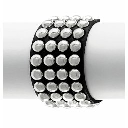 náramek BLACK SNAKE ROUND RIVETS 4 ROWS - LSF1 91