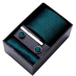 Gaira® Kravata, spona, manžetové knoflíčky a kapesníček 778, Barva zelená