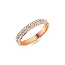 Dámský snubní prsten s diamanty 2,9mm, růžové zlato IZKR031R-F-BR