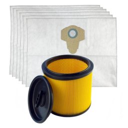AllBag Sáčky textilní 30L a filtr s víkem pro PARKSIDE PNTS 1400,1500 6+1ks sada
