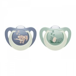 Dudlík NUK First Choice Night 0-6m 2 ks Hippo/Koala, vel. 0-6 m