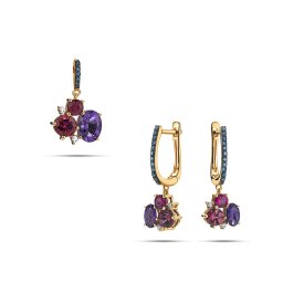 Diamantová souprava Fay s barevnými drahokamy, žluté zlato 14K KU2183S