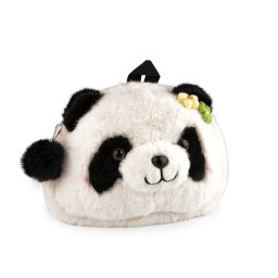 Dětský plyšový batoh panda, barva bílá černá