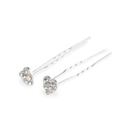 Štrasová vlásenka Ø12 mm sada 4 ks, barva 3 crystal srdce