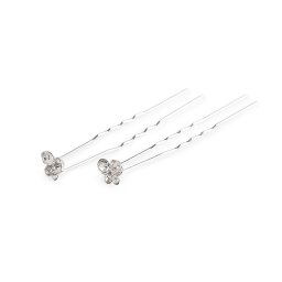 Štrasová vlásenka Ø9; 10 mm sada 4 ks, barva 1 crystal