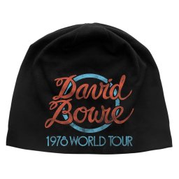 beanie čepice DAVID BOWIE - WORLD TOUR LOGO - RAZAMATAZ - černá - JB186