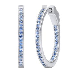 Silvego Stříbrné kruhové náušnice MILLA 22 mm s modrými Brilliance Zirconia - JJJE0106ELB
