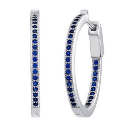 Silvego Stříbrné kruhové náušnice MILLA 22 mm se syntetickým spinelem - JJJE0106ESPB