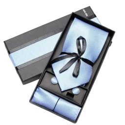 Gaira® Kravata, manžetové knoflíčky a kapesníček 7009, Barva světle modrá