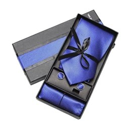Gaira® Kravata, manžetové knoflíčky a kapesníček 7009, Barva modrá