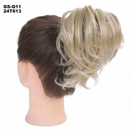 Girlshow Příčesek na gumičce - střapatý drdol, cop - 24T613 (mix platinově plavé a beach blond)