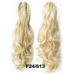 Girlshow Culík, cop na skřipci vlnitý 55 cm - F24/613 (melír platinově plavé v beach blond)