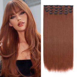 Girlshow Clip in vlasy - sada DE-LUXE, 57 cm, odstín - 30 (světlý kaštan)