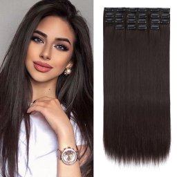Girlshow Clip in vlasy - sada DE-LUXE, 57 cm, odstín - 4 (čokoládově hnědá)