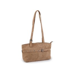 Kabelka imitace broušené kůže 32x20 cm, barva 1 béžová velbloudí