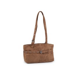 Kabelka imitace broušené kůže 32x20 cm, barva 2 hnědá světlá