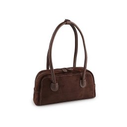 Kabelka imitace broušené kůže 31x18 cm, barva 4 hnědá čokoládová