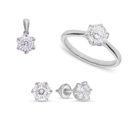 Souprava Jayde s lab-grown diamanty, bílé zlato 14K IZLG1518AS