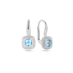 Zářivé náušnice s topasem 0,72 ct a brilianty, bílé zlato IZBR1393ATN