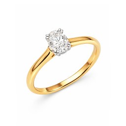 Zásnubní prsten s oválným lab-grown diamantem Eilen, kombinované zlato 14K IZLG1563