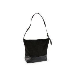 Kabelka velká s kombinací broušené kůže 40x34 cm, barva 2 černá