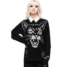 dámský svetr KILLSTAR - FANG - černý - KSRA015511