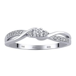 SILVEGO Diamantový prsten (0,19 ct) Ellen z bílého zlata - obvod 54 mm