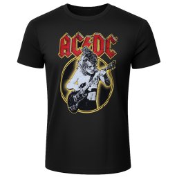 pánské tričko AC/DC - ANGUS SIGNATURE - černé - PLASTIC HEAD - AC0022TS