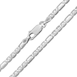Silvego Stříbrný řetízek Figaro se zdobenými očky - 3,2 mm - FNNS1066NS