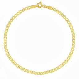SILVEGO Zlatý náramek Double Rombo ze žlutého zlata - 2,5 mm - 20 cm